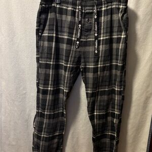 Columbia Men's Black & Gray Plaid Drawstring Joggers